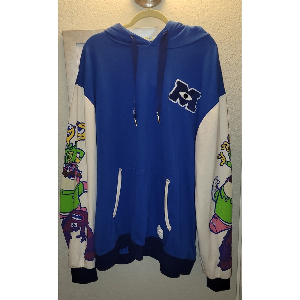 Loungefly Pixar Monsters University Oozma Kappa Blue‎ Hoodie Mens 3XL MU Patch